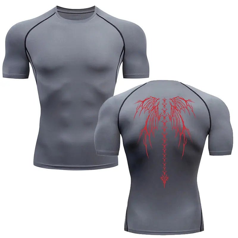 Men’s Y2K Skeleton Compression T-Shirt Gym - Lia_Store