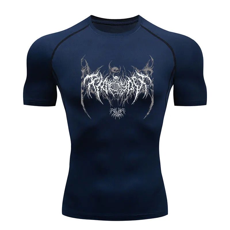 Men’s Y2K Skeleton Compression T-Shirt Gym - Lia_Store
