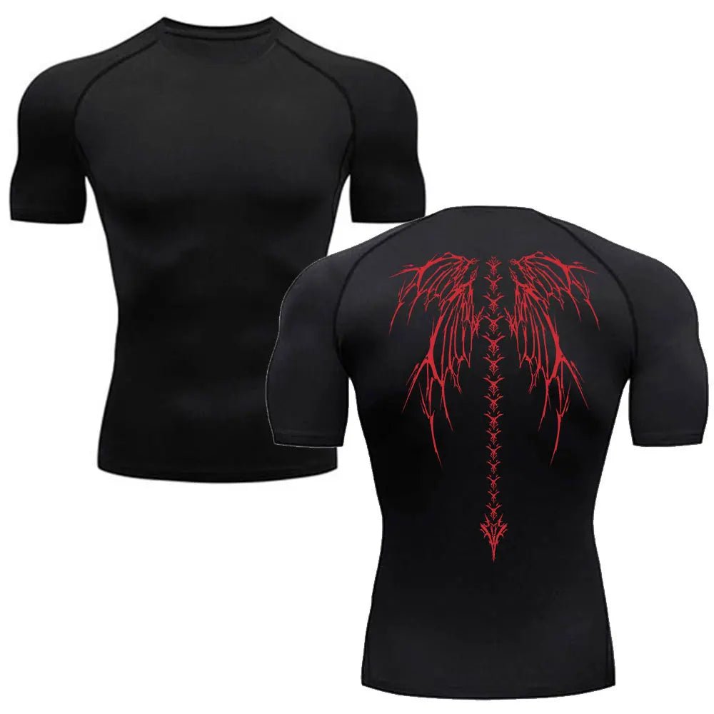 Men’s Y2K Skeleton Compression T-Shirt Gym - Lia_Store