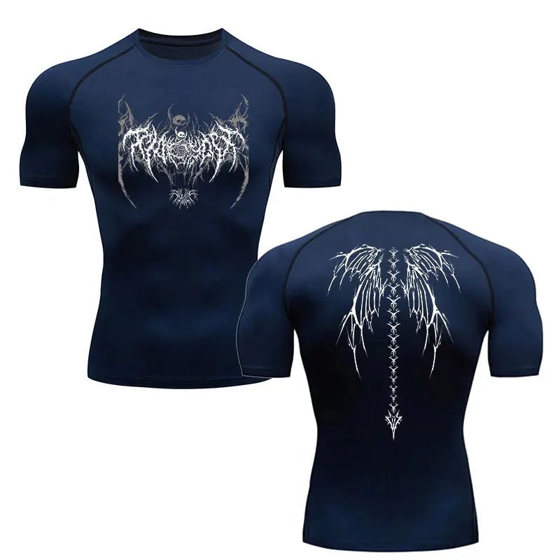 Men’s Y2K Skeleton Compression T-Shirt Gym - Lia_Store