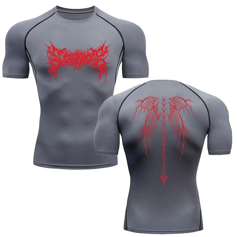 Men’s Y2K Skeleton Compression T-Shirt Gym - Lia_Store