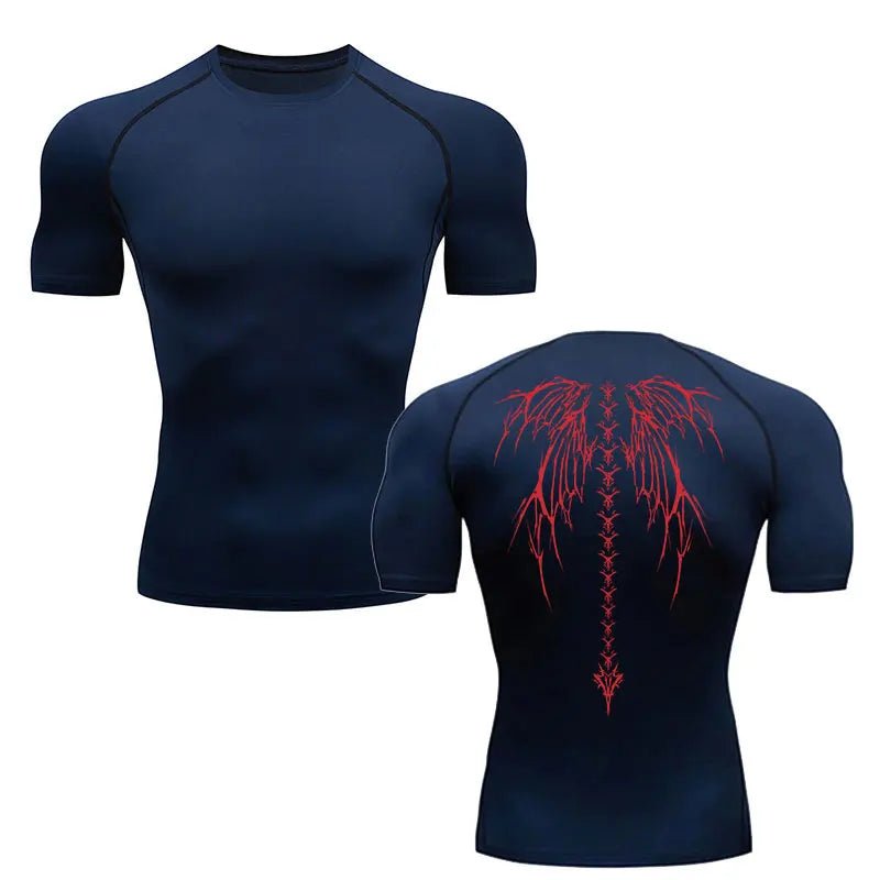 Men’s Y2K Skeleton Compression T-Shirt Gym - Lia_Store