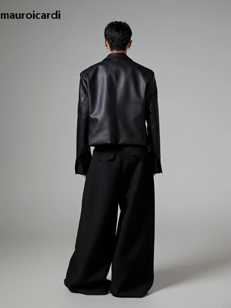 Oversized Black Wide Leg Pants Men - Lia_Store