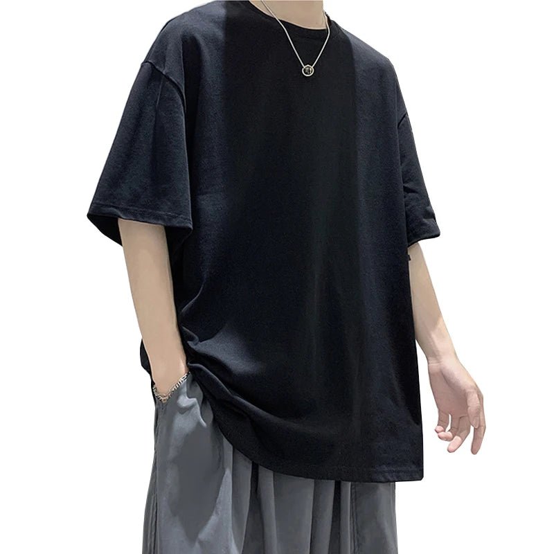 Oversized Cotton Summer T-Shirt – Solid, Loose Fit, Hip - Hop Style - Lia_Store