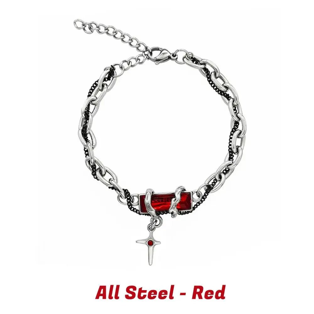 Retro Black Zircon Star Bracelet Unisex - Lia_Store