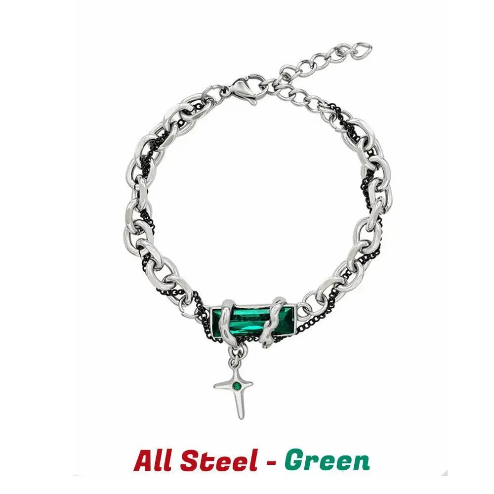 Retro Black Zircon Star Bracelet Unisex - Lia_Store