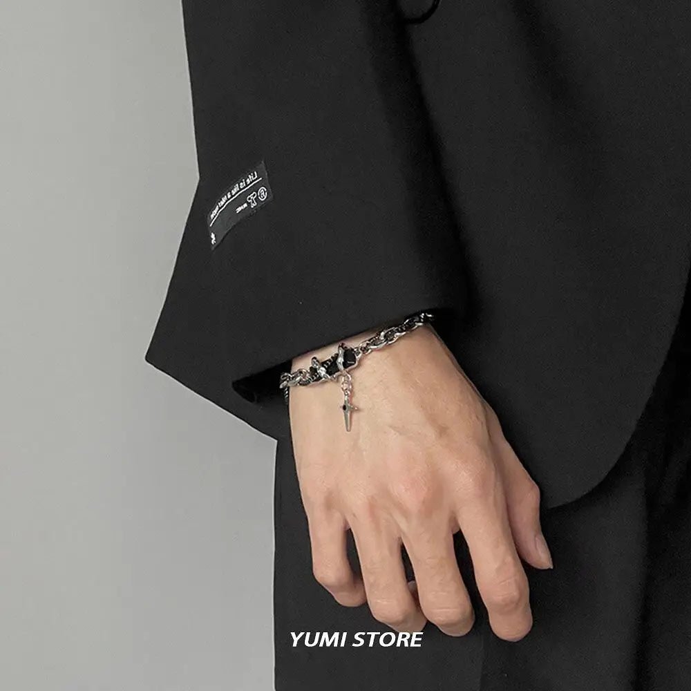 Retro Black Zircon Star Bracelet Unisex - Lia_Store