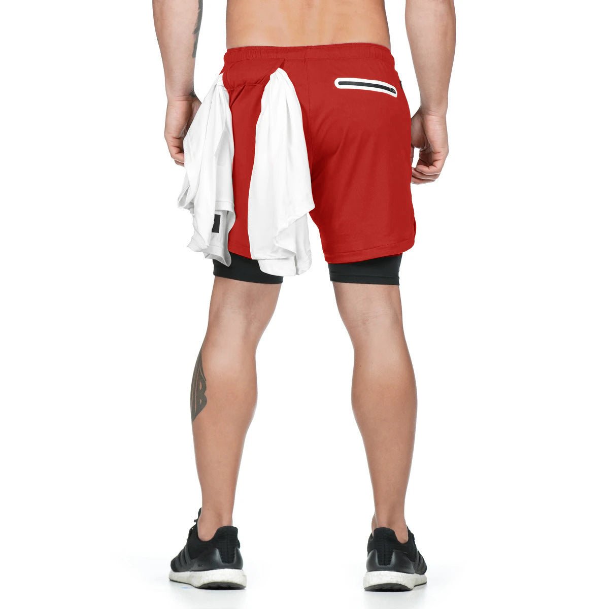 Running Shorts Men 2 In 1 Double - deck Quick Dry GYM Fitness Jogging Workout Pants - Lia_Store