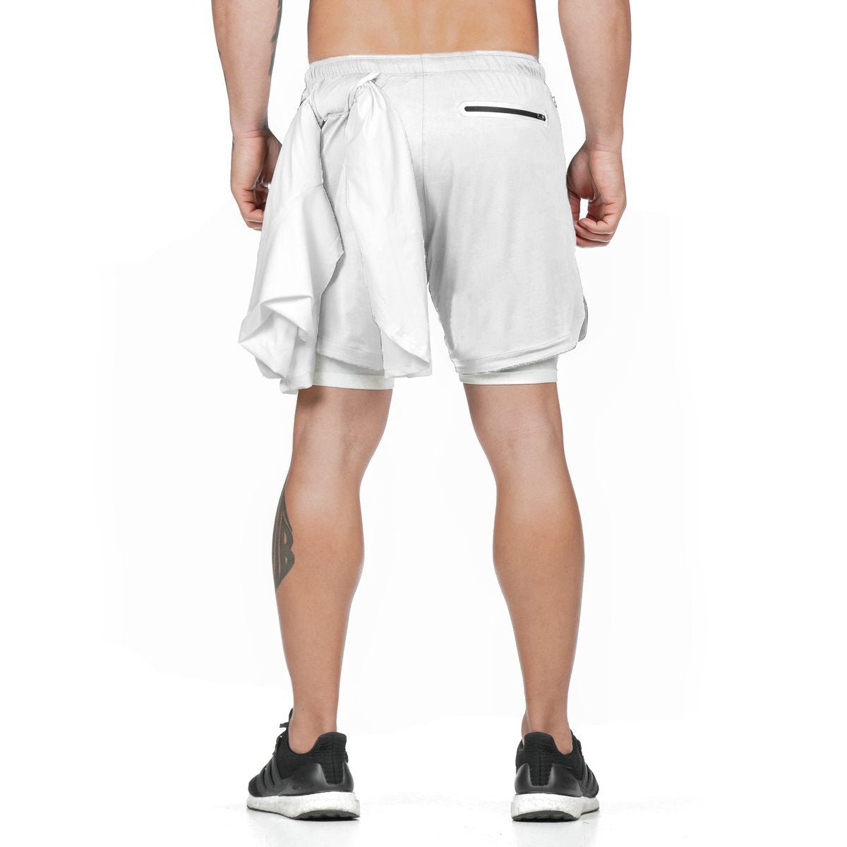Running Shorts Men 2 In 1 Double - deck Quick Dry GYM Fitness Jogging Workout Pants - Lia_Store