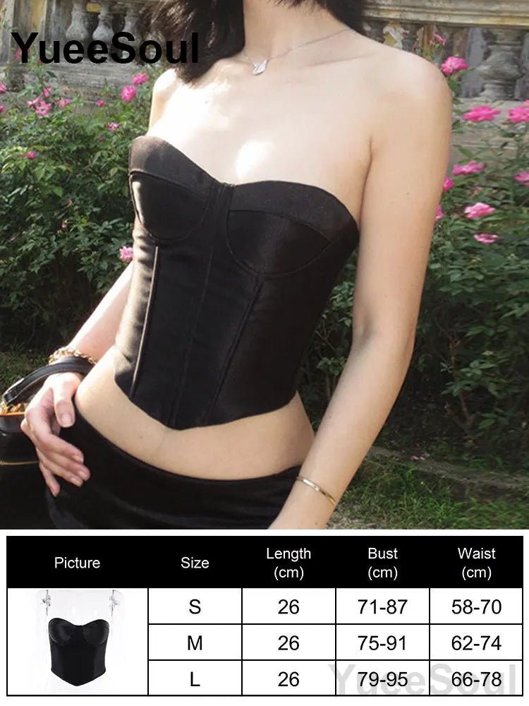 Sexy Slim Tube Crop Top Y2K - Lia_Store