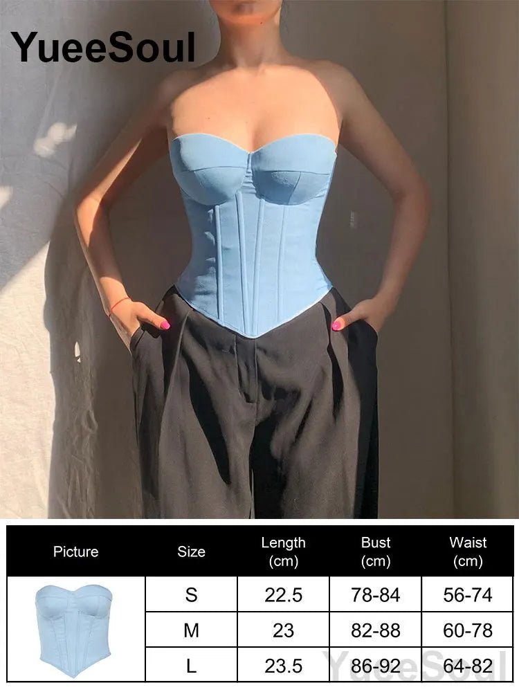 Sexy Slim Tube Crop Top Y2K - Lia_Store