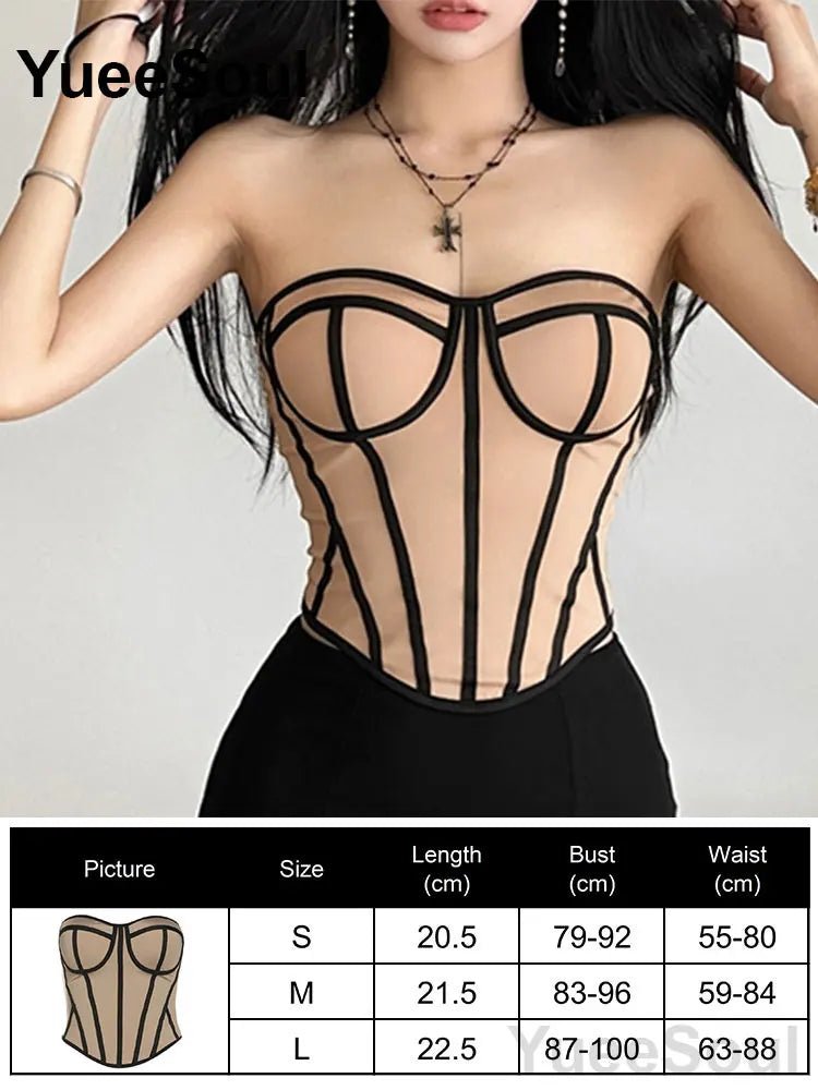 Sexy Slim Tube Crop Top Y2K - Lia_Store