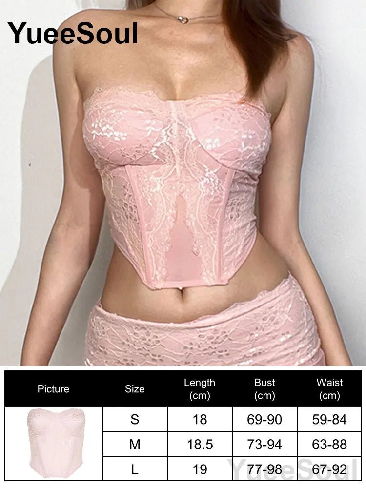 Sexy Slim Tube Crop Top Y2K - Lia_Store