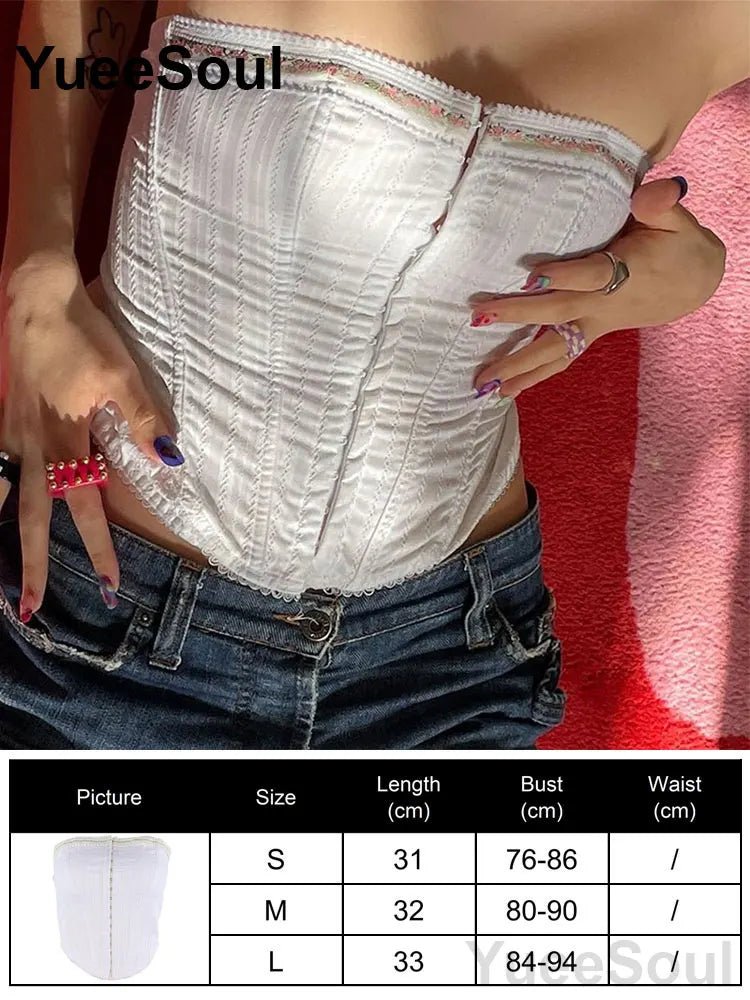 Sexy Slim Tube Crop Top Y2K - Lia_Store