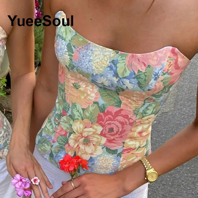 Sexy Slim Tube Crop Top Y2K - Lia_Store