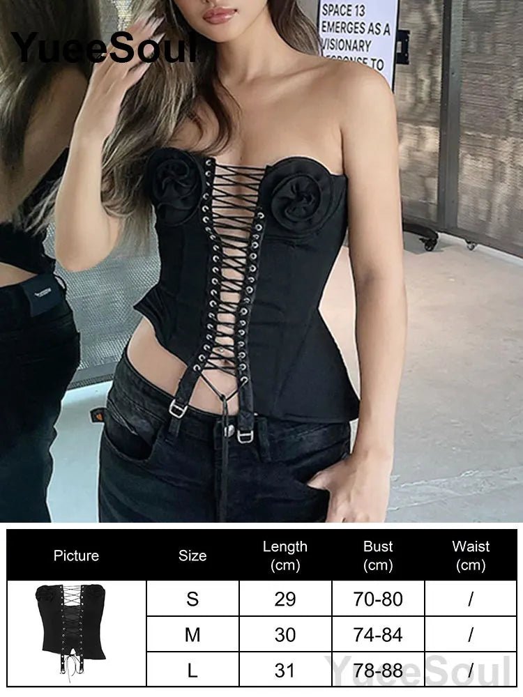 Sexy Slim Tube Crop Top Y2K - Lia_Store