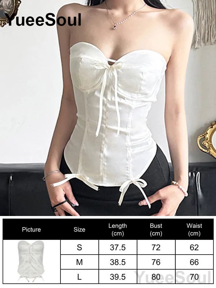 Sexy Slim Tube Crop Top Y2K - Lia_Store