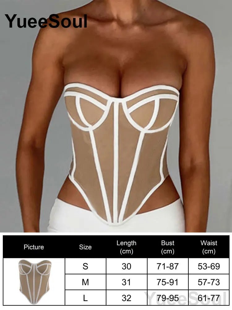 Sexy Slim Tube Crop Top Y2K - Lia_Store