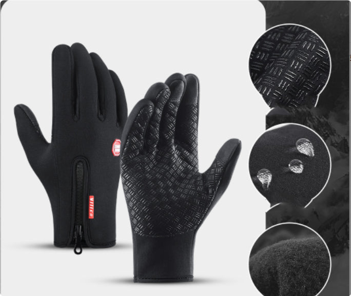Winter Gloves Touch Screen Riding Motorcycle Sliding Waterproof Sports Gloves With Fleece - Lia_Store