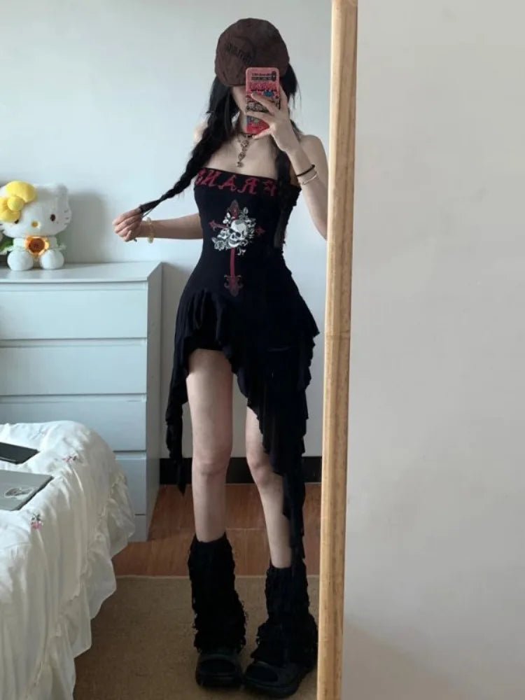 Women’s Elegant Strapless Slim Fit Dress – Summer Y2K Style - Lia_Store