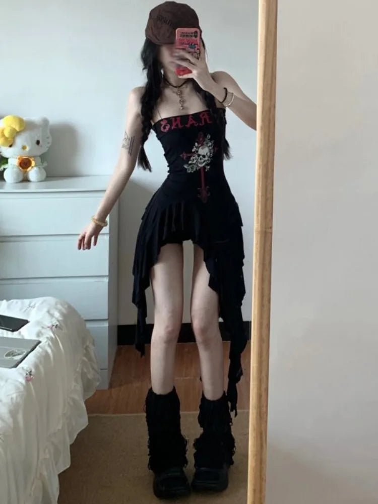 Women’s Elegant Strapless Slim Fit Dress – Summer Y2K Style - Lia_Store