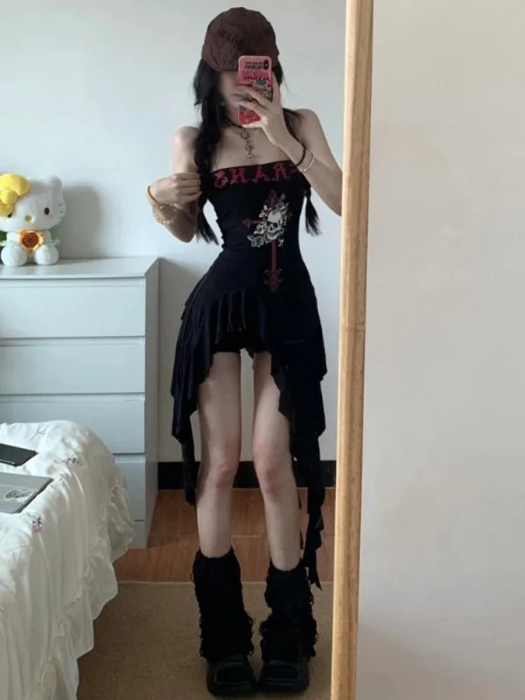 Women’s Elegant Strapless Slim Fit Dress – Summer Y2K Style - Lia_Store