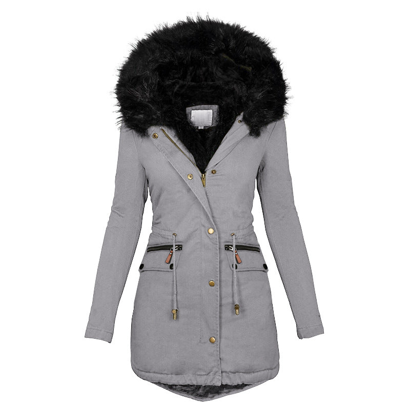 Women’s Plush Hooded Winter Parka Jacket - Lia_Store