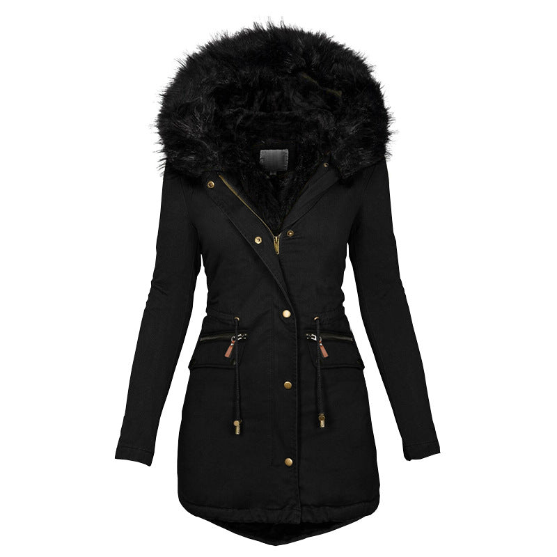 Women’s Plush Hooded Winter Parka Jacket - Lia_Store