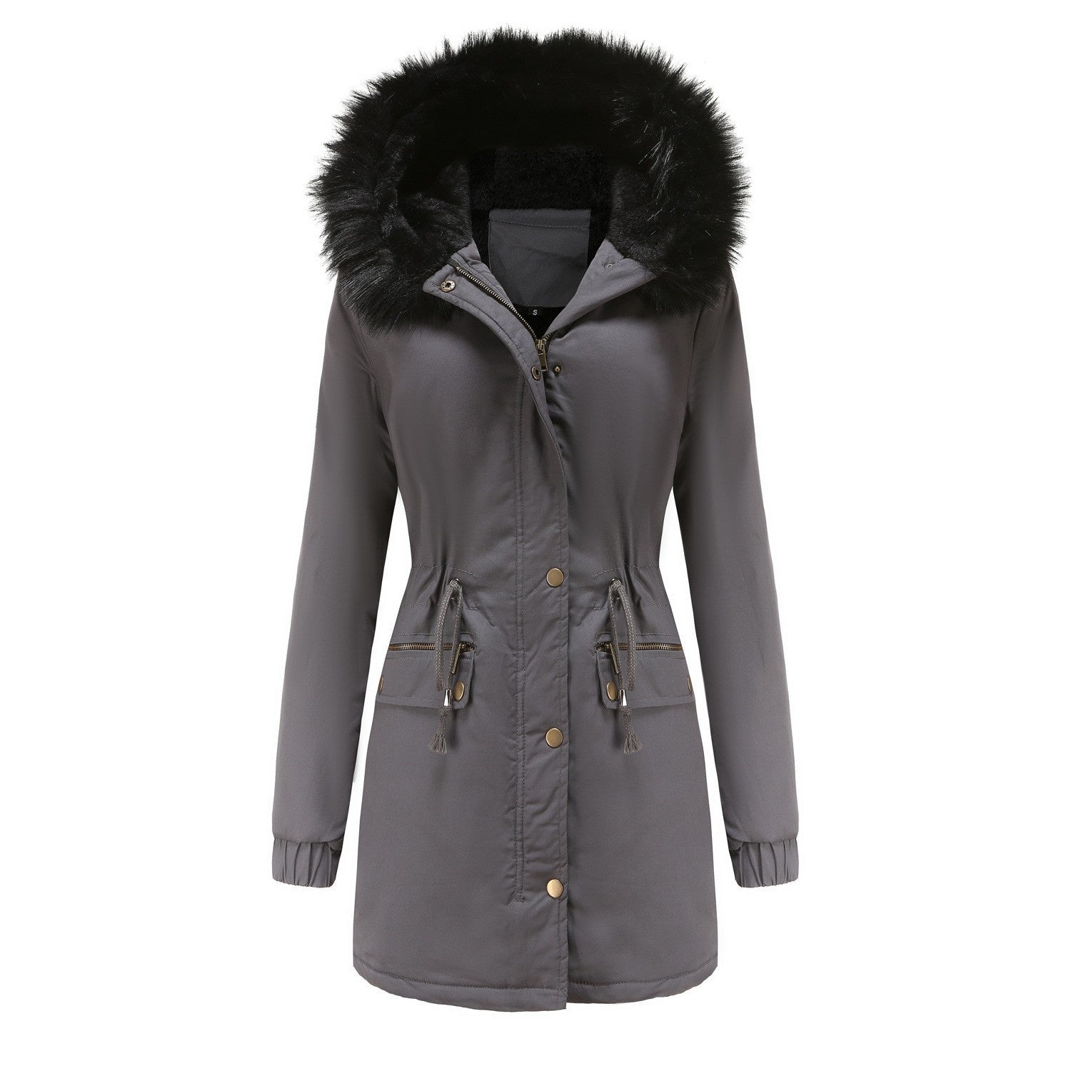 Women’s Plush Hooded Winter Parka Jacket - Lia_Store