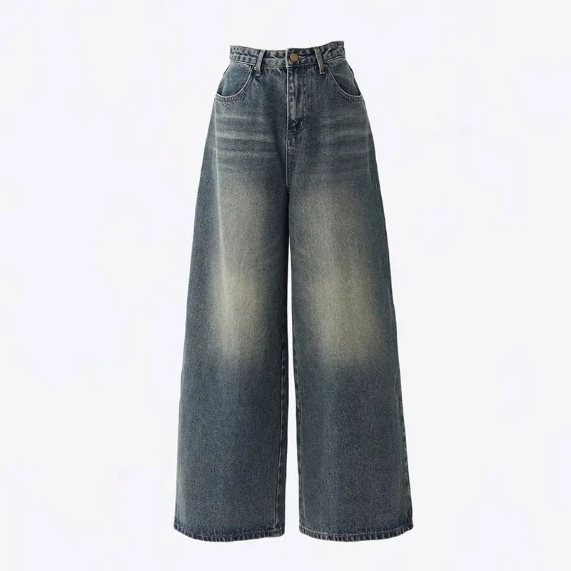 Women’s Retro High - Waist Wide - Leg Jeans – Loose Straight Denim - Lia_Store