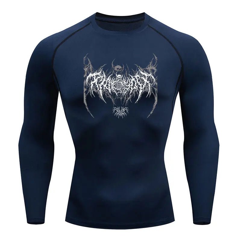 Y2K Skeleton Compression Gym T-Shirt for Men - Lia_Store