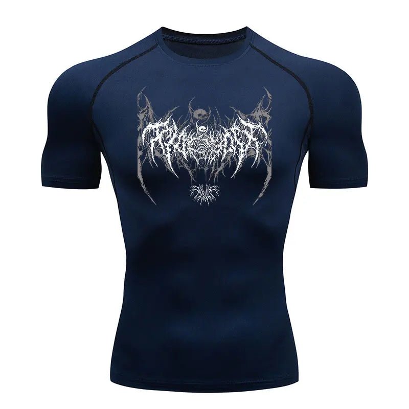 Y2K Skeleton Compression Gym T-Shirt for Men - Lia_Store