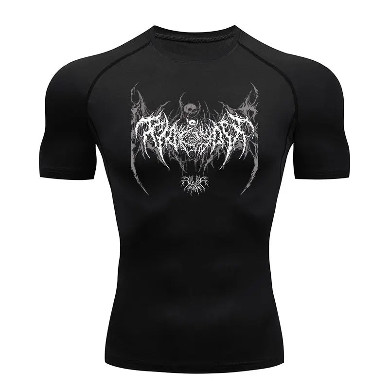 Y2K Skeleton Compression Gym T-Shirt for Men - Lia_Store