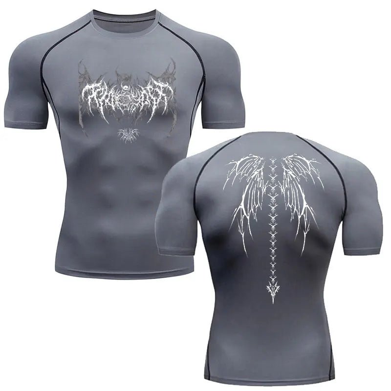 Y2K Skeleton Compression Gym T-Shirt for Men - Lia_Store