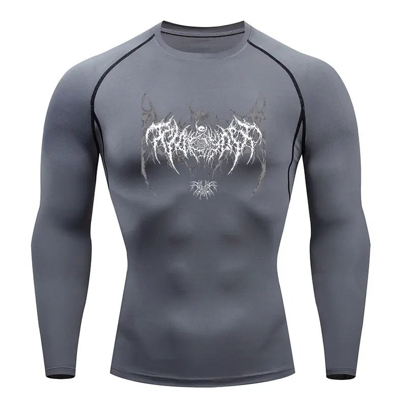 Y2K Skeleton Compression Gym T-Shirt for Men - Lia_Store