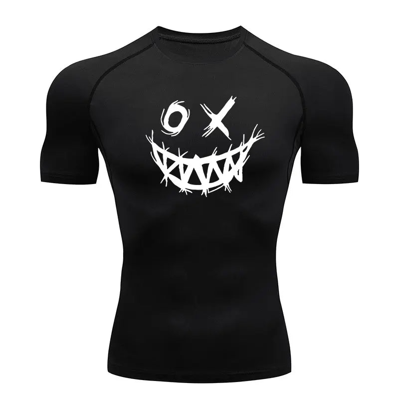 Y2K Skeleton Compression Gym T-Shirt for Men - Lia_Store