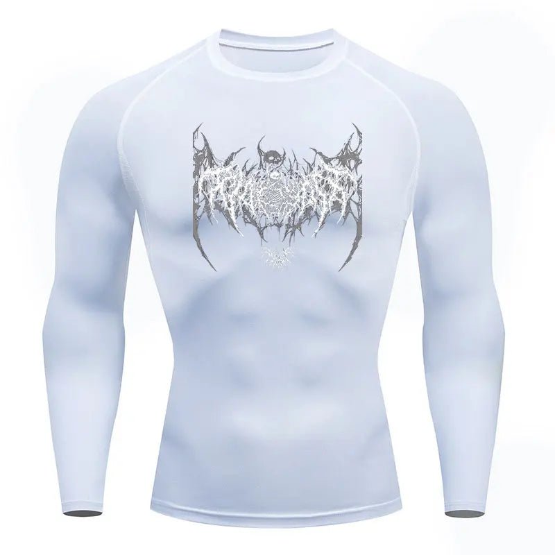 Y2K Skeleton Compression Gym T-Shirt for Men - Lia_Store