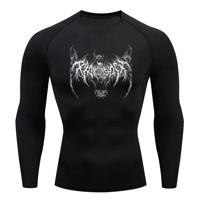 Y2K Skeleton Compression Gym T-Shirt for Men - Lia_Store