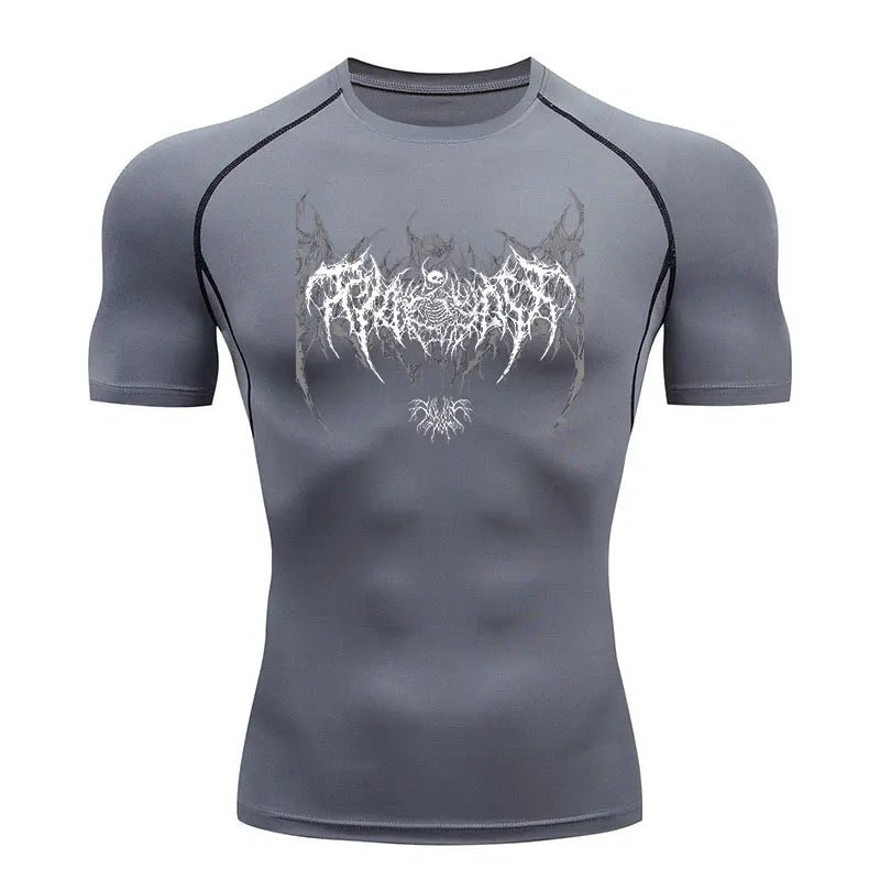 Y2K Skeleton Compression Gym T-Shirt for Men - Lia_Store