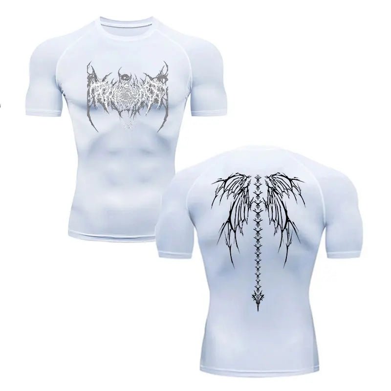 Y2K Skeleton Compression Gym T-Shirt for Men - Lia_Store