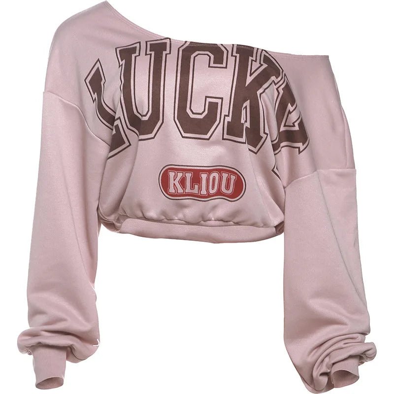 Y2K Skew Collar Crop Top for Women - Lia_Store