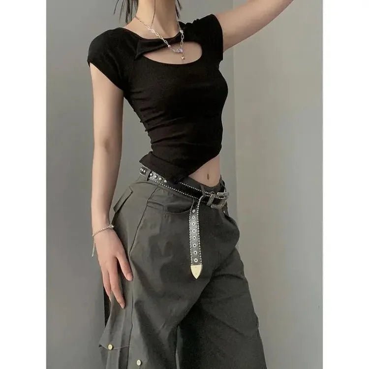 Y2K Vintage Camo Mesh Halter Top for Women - Lia_Store